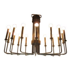 Amazing bronze chandelier in the style of Tommi Parzinger