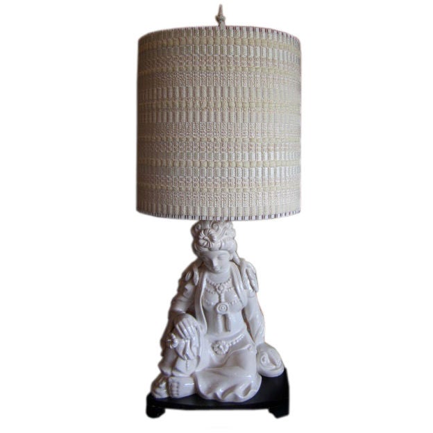 Large figurative lamp with Maria Kipp shade