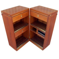 Teak folding bar cabinet box