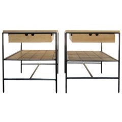 Retro A pair of wrought iron end tables by Paul McCobb