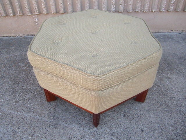 Hexagonal ottoman by Frank Lloyd Wright. 
