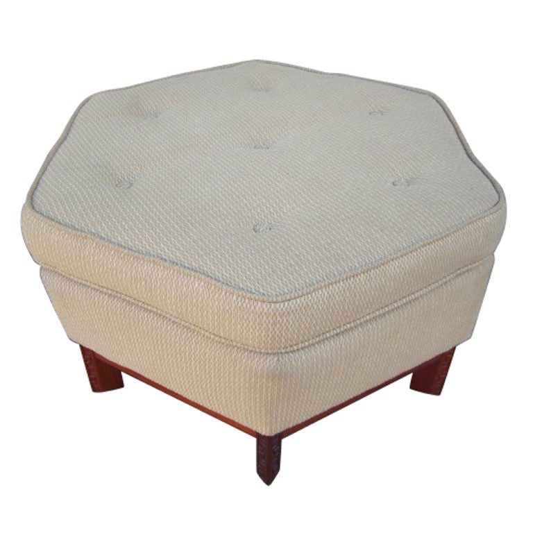 Hexagonal ottoman by Frank Lloyd Wright