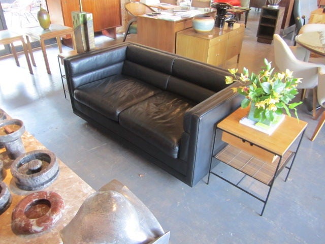 Leather Settee by Edward Wormley for Dunbar In Good Condition In Dallas, TX