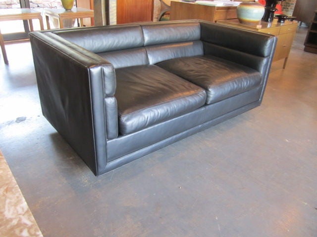 Leather Settee by Edward Wormley for Dunbar 4