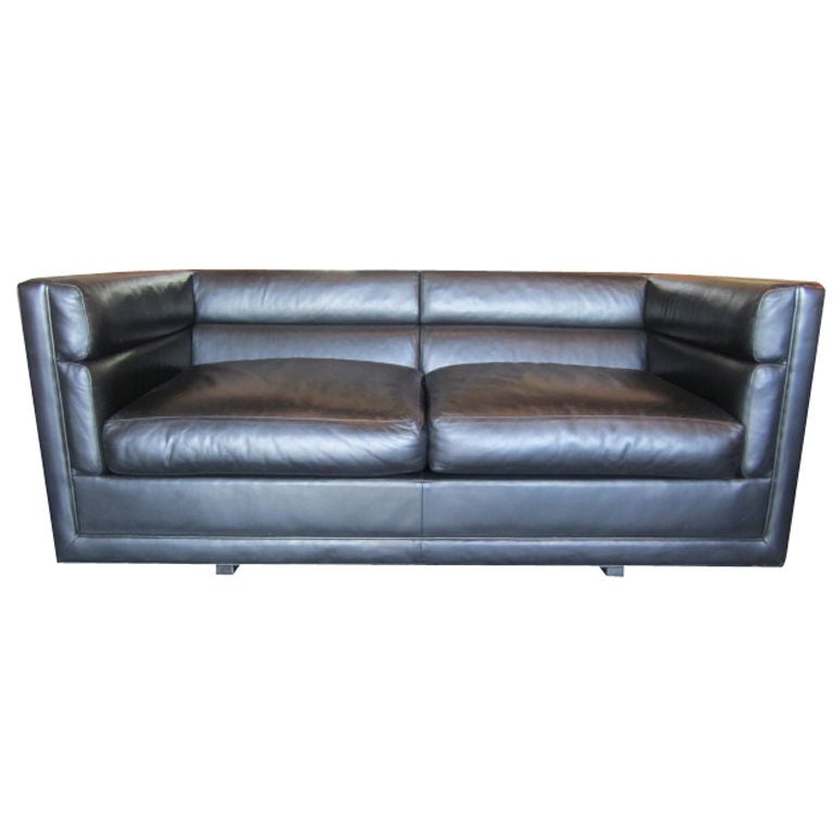 Leather Settee by Edward Wormley for Dunbar
