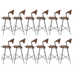 A set of 5 barstools by Arthur Umanoff for Raymor