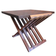 Rosewood X-base table by Edward Wormley for Dunbar