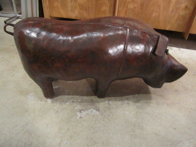 Abercrombie & Fitch leather hippo ottoman 3