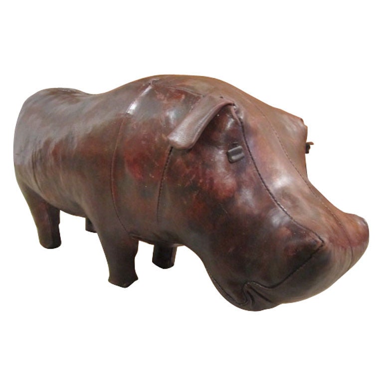 Abercrombie & Fitch leather hippo ottoman