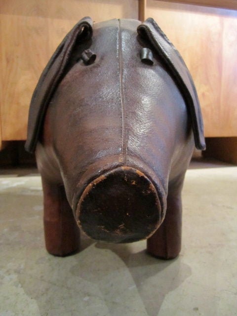 Abercrombie & Fitch leather pig ottoman. Other animals also available.