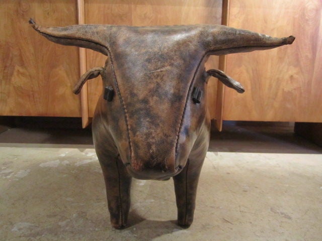 Leather Bull ottoman by Abercrombie & Fitch.  Other animals available.