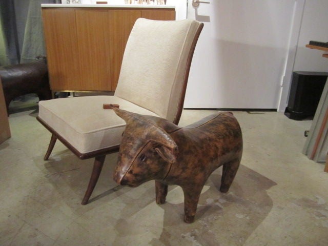 Abercrombie & Fitch leather bull ottoman 4
