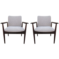 Pair of rosewood Diplomat chairs by Finn Juhl