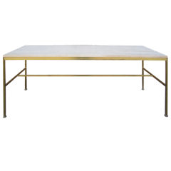 Brass/travertine console table by Paul McCobb