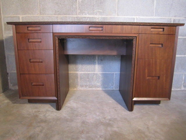 Mahogany desk by Frank Lloyd Wright