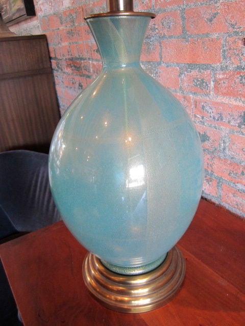 Mid-20th Century Murano glass lamp with Maria Kipp shade