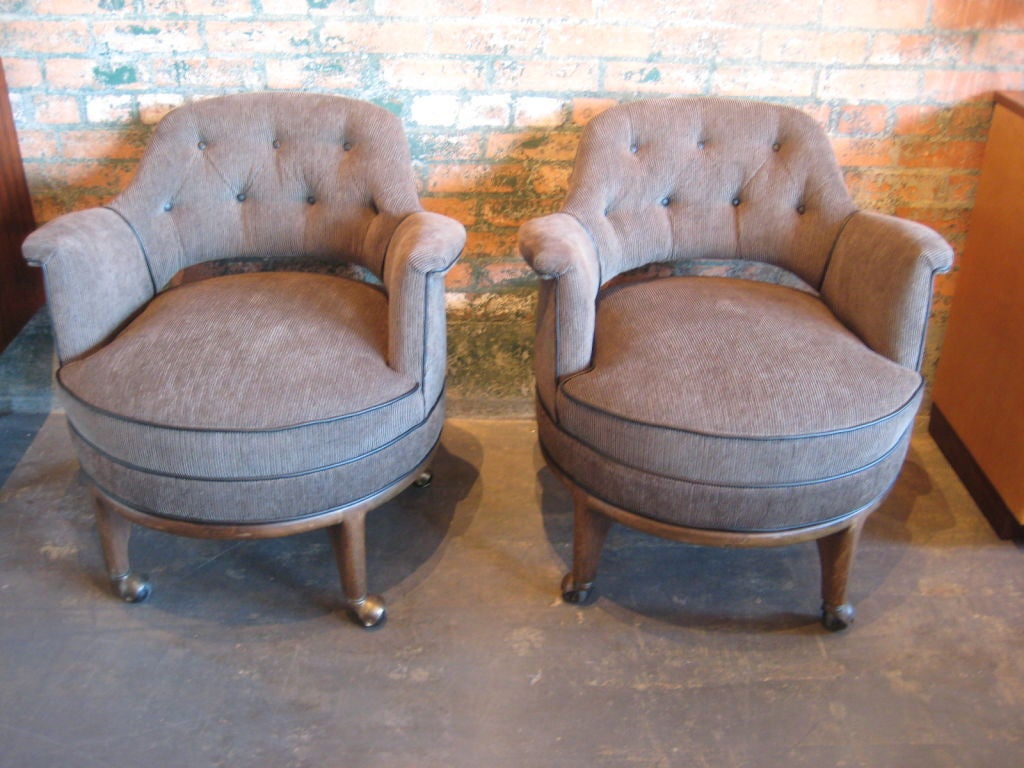 Pair of Maurice Bailey for Monteverdi-Young Swiveling Arm Chairs 6