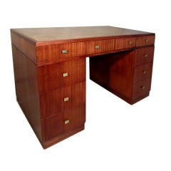 Mahogany desk with leather top by Dunbar