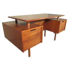 Walnut desk designed by Milo Baughman