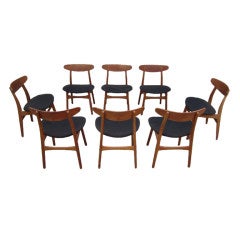 Set Of Eight Teak Dining Chairs By Hans Wegner