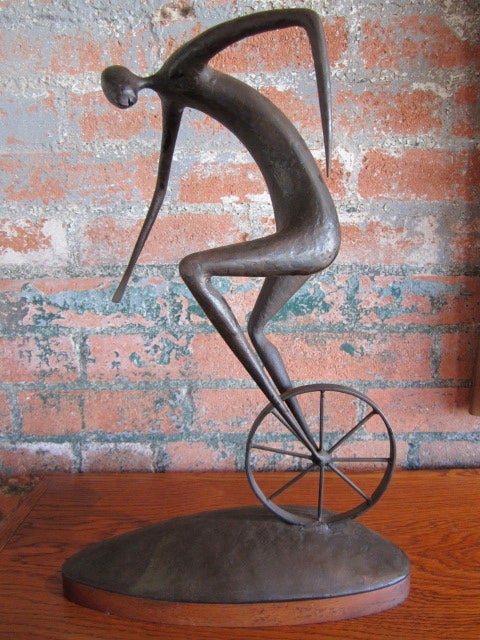 Pair of unicycle sculptures by Jack Boyd 2