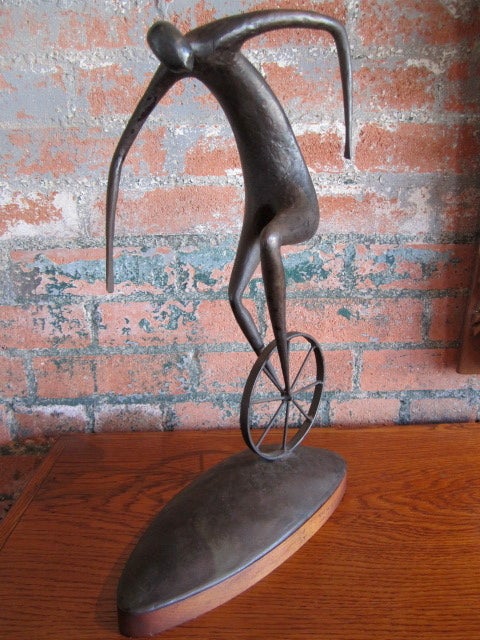 Pair of unicycle sculptures by Jack Boyd 3