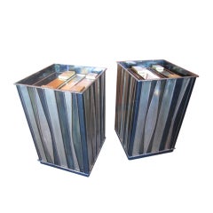 A pair of mixed metal tables by Curtis Jere.