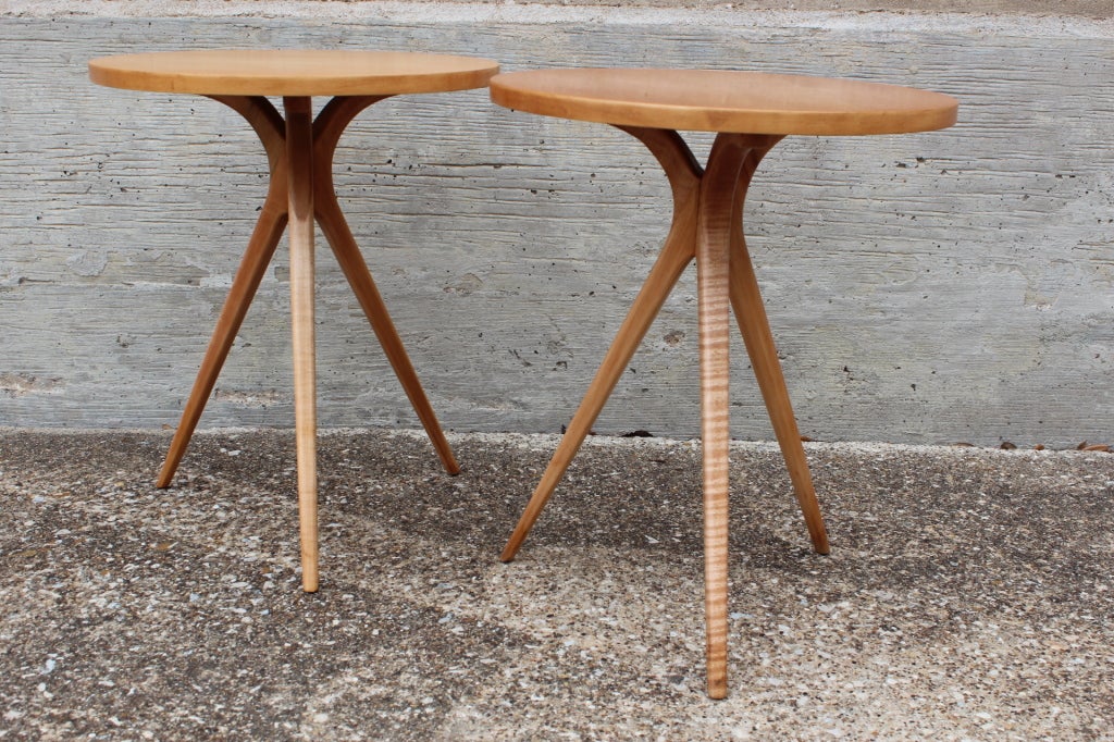 Mid-20th Century Pair of early Dunbar side tables by Edward Wormley