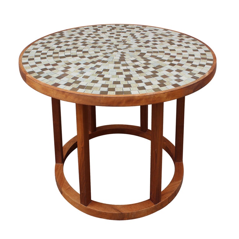 Ceramic Tile Top Dining Table By Gordon, Round Kitchen Table With Ceramic Tile Top