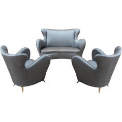 Italian settee and pair of lounge chairs