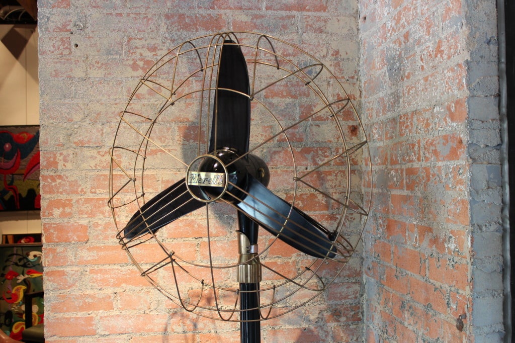 Mid-20th Century Large Marelli Oscillating Floor Fan