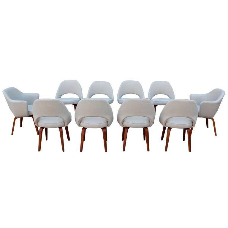 A set of ten dining chairs by Eero Saarinen for Knoll