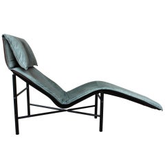 Leather chaise lounge