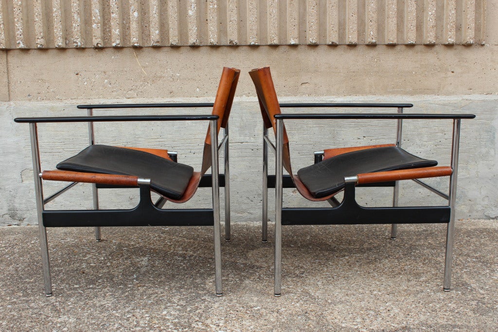 Pair of sling chairs by Charles Pollock for Knoll 7