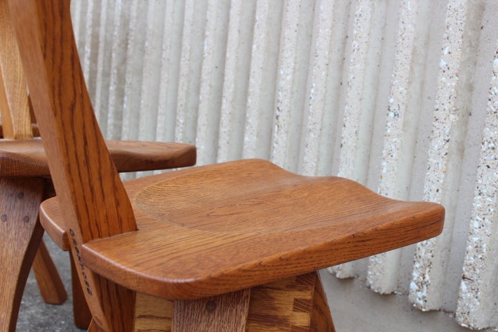 Rare set of four craft dining chairs by Erik Gronborg 4