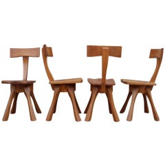 Vintage Rare set of four craft dining chairs by Erik Gronborg