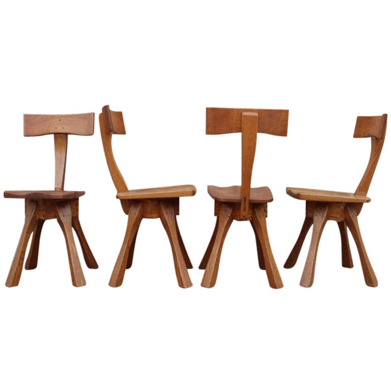 Rare set of four craft dining chairs by Erik Gronborg