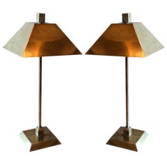 Pair of Brass Table Lamps by Chapman