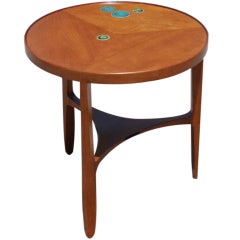 Rare Dunbar table with inset Natzler tiles