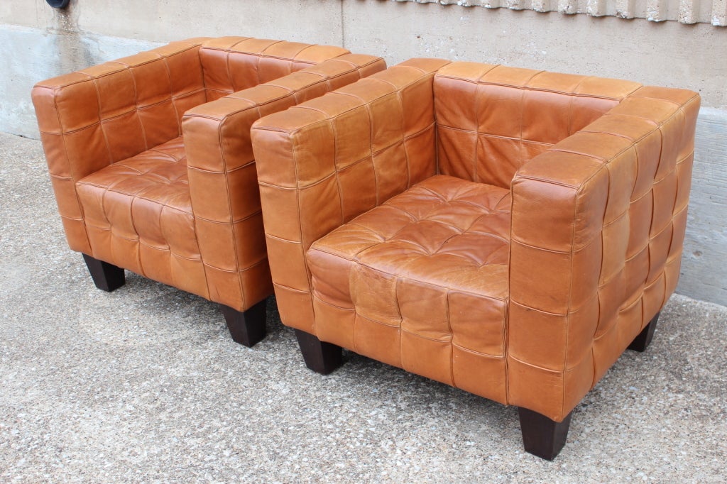 Pair of Kubus chairs Attributed to Josef Hoffman In Good Condition In Dallas, TX