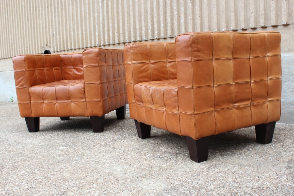 Pair of Kubus chairs Attributed to Josef Hoffman 5