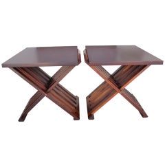Pair of X-based tables by Edward Wormley for Dunbar