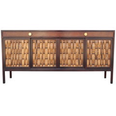Rare Woven Front Cabinet by Edward Wormley for Dunbar
