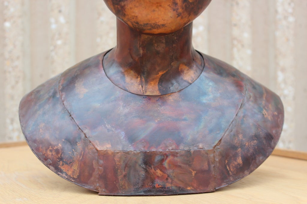 20th Century Copper Bust By Mary Eldredge