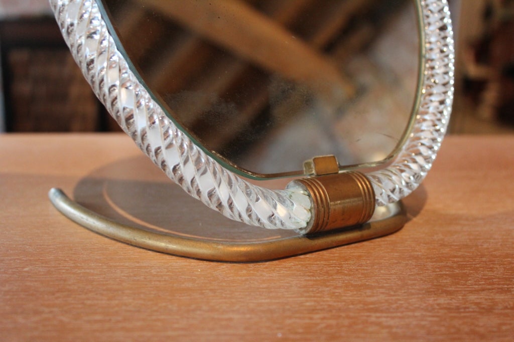 Twisted Glass Vanity Mirror Attributed to Venini