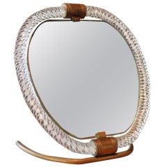 Twisted Glass Vanity Mirror Attributed to Venini