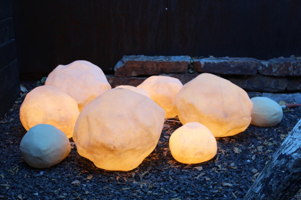 Collection of Nine Moon Rock Lamps by Singleton
