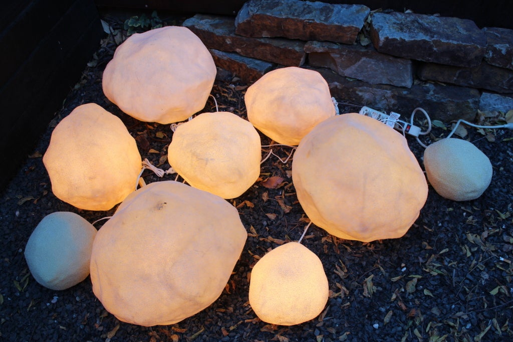 Collection of Nine Moon Rock Lamps by Singleton 1