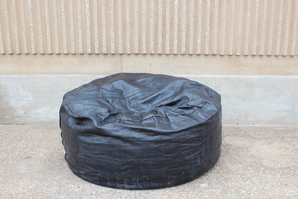 Large leather patchwork beanbag In Good Condition In Dallas, TX