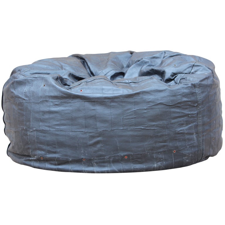 Large leather patchwork beanbag